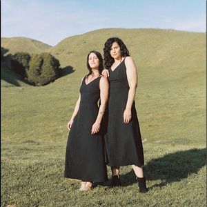 Meadow dress in black rayon crepe from Field Day and Friends, size XS